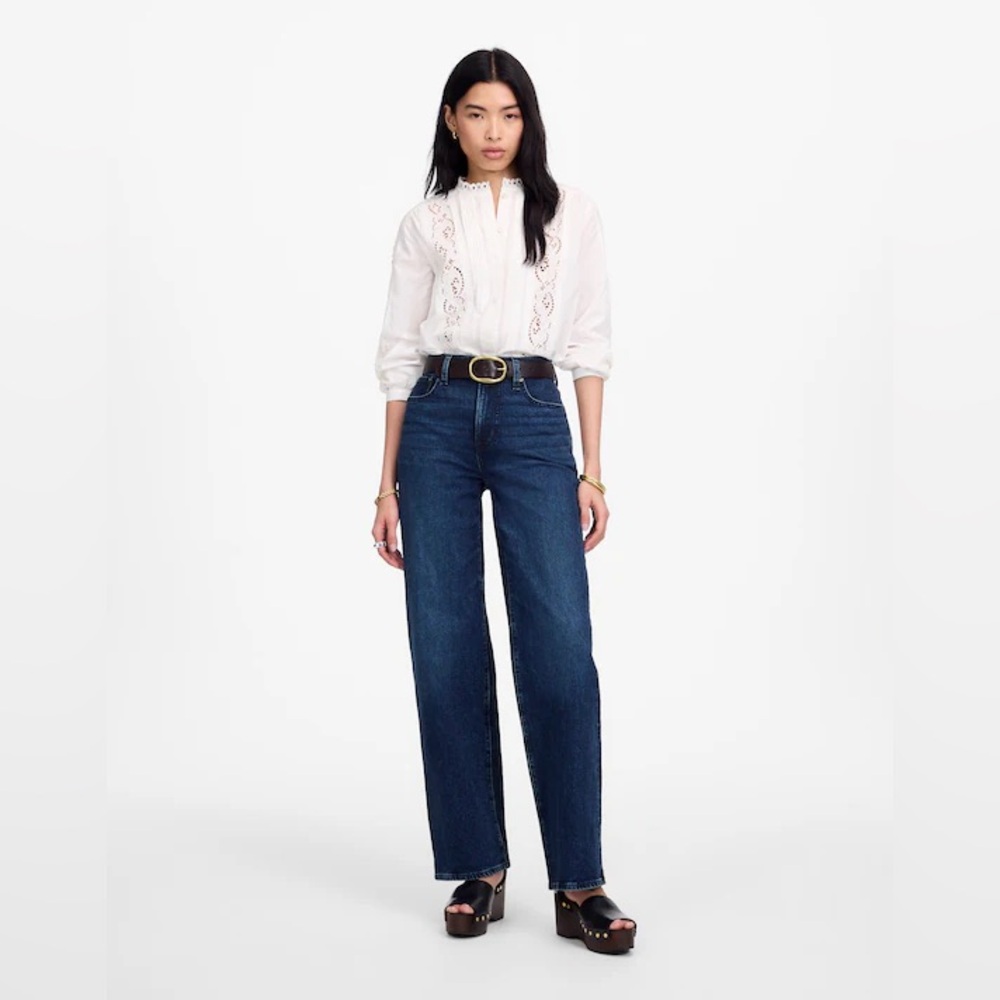Madewell Dark Blue High-Rise Wide-Leg Jeans